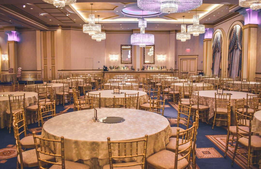 Formal tables set up in an event space
